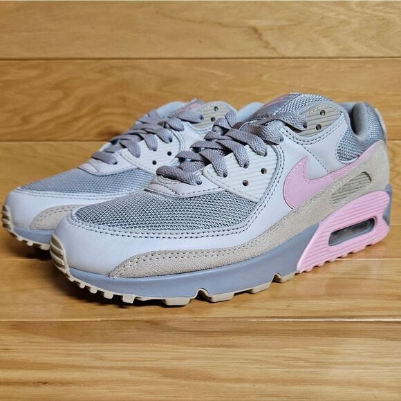 Nike Air Max 90 Vast Grey Pink Wolf Grey Mens Shoe Sneaker CW7483-001 - Picture 5 of 11